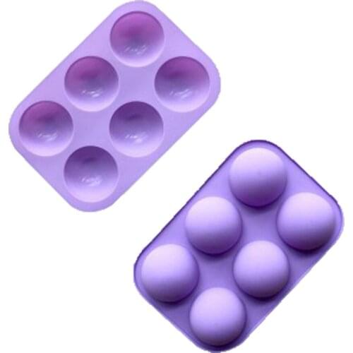 6 DIY Cavity Half Sphere Circle Silicone Chocolate Cupcake Cake Mold Cake Baking Pan Decorative Cake Mould Tool