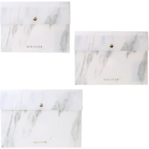 A4/A5/B5 Portable Marble Pattern PP File Folder Document Examination Paper Bag for Office School Students Supplies