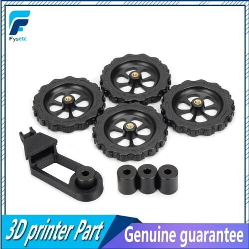 Aluminum Solid Spacer Solid Bed Mount Strain Relief Bracket +Hot Bed Upgraded Big Hand Twist Leveling Nut For CR-10/ CR10S