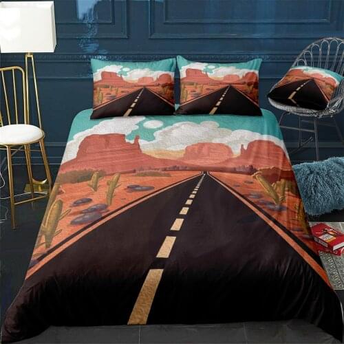 Arizona Road Quilt Cover Pillowcase 3Piece Comforter Bedding Set With Pillow Case Single Double Duvet Cover Home Decora