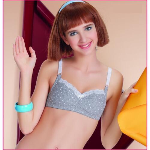 Girl series of new bra Japanese girl cute cotton underwear no rims Seamless thin mold breathable lace 1208