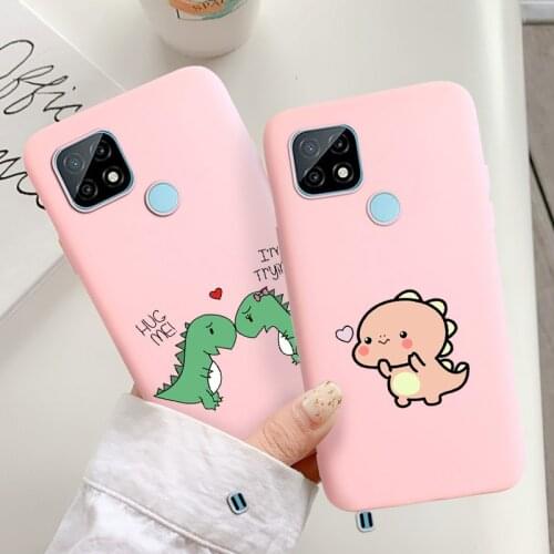 Realme C21 Case For Oppo Realme 8 Pro Matte Soft TPU Candy Color Cartoon Silicone Phone Back Cover Realme 7 XT 6 5i 6i 7i Fundas