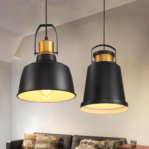 Black Pendant Light Kitchen Island Large Lamp Bar Modern Lights Bedroom Pendant Lighting Study Office Ceiling Lamp Bulb Include