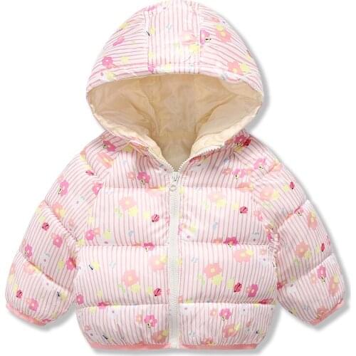2021 Winter Baby Girls Hooded Down Jackets for Kids Coats Autumn Boys Warm Jacket Coat Toddler Girl Infant Jacket ParkaOuterwear