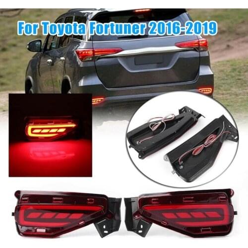 For Toyota Fortuner 2016-2019 LED Rear Bumper Fog Light with Turn Signal Brake Light Reflector Lamp Night Driving Lights