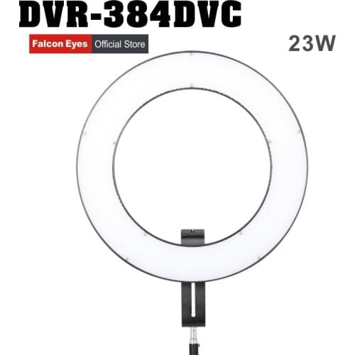 Falcon Eyes 23W Selfie Ring LED Makeup Photography Light Bi-color Youtube Video Live Film Studio Continuous Lighting DVR-384DVC
