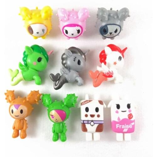 Lot of 10pcs tokidoki game figures Cactus Pups Milk Unicorno Dusty Boy Girl Kids Toy