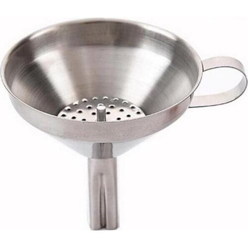 Functional Stainless Steel Kitchen Oil Honey Funnel with Detachable Strainer/Filter for Perfume Liquid Water Tools
