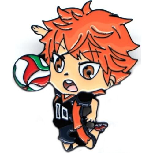 Hinata Shoyo Backpack Pins Haikyuu Enamel Pins Cartoon Anime Lapel Pin Bag Brooches Hat Badge Funny Gifts Collection NA2372