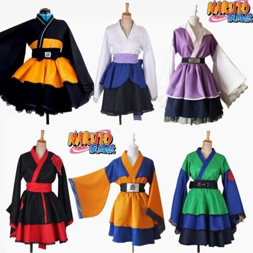 Customized Anime Cosplay Costume Uzumaki Lolita Clothes Uchiha Sasuke Kimono Dress Akatsuki Lolita Dress Women
