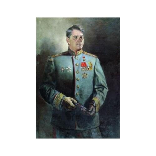 100% Handpainted oil painting # World War II General Portrait of Soviet Russia General Alexander Mikhailovich vasilevsky
