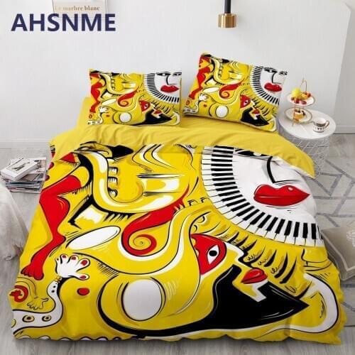 AHSNME Hip Hop Inkjet Art Bedding Set High-definition Print Quilt Cover for RU AU EU King Double Size Market jogo de cama