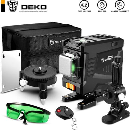 DEKO DKLL12PT1 12 Lines 3D Green Laser Level Horizontal&Vertical Lines Laser Level with Self-Leveling,High-Precision