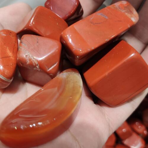 Natural red jasper square tumble polished healing crystal stone chakra balancing
