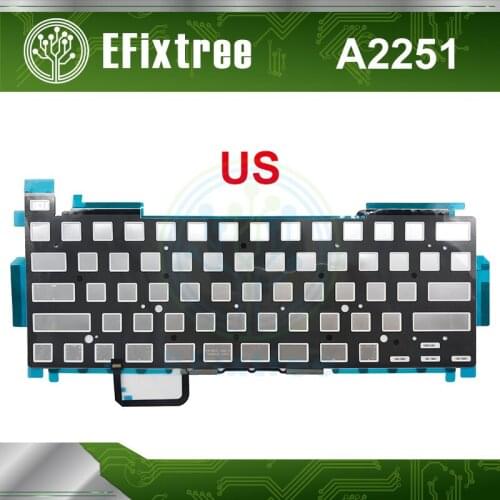 Original Laptop A2251 UK US Keyboard Backlight For Macbook Pro Retina 13" A2251 Keyboard Backlit Replacement 2020 EMC 3348