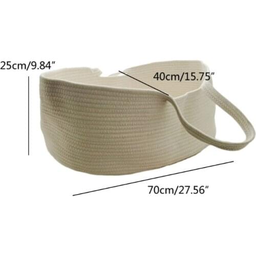 T5EC Portable Baby Moses Basket Carrier Cotton Rope Woven Crib Newborn Sleeping Bed Cradle Bassinet Nursery Decoration