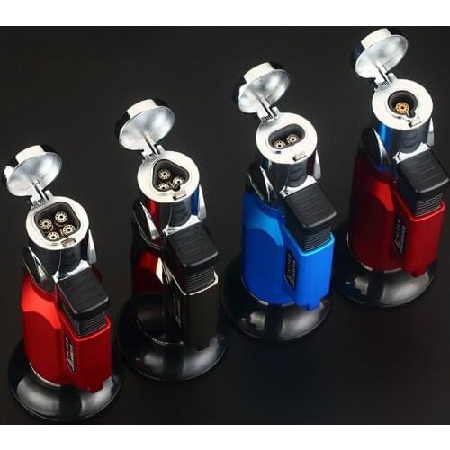 High Firepower Hexagonal Spray Gun Multi-function Single and Double Three or Four Straight Lighter Welding Torch Gadgets for Men