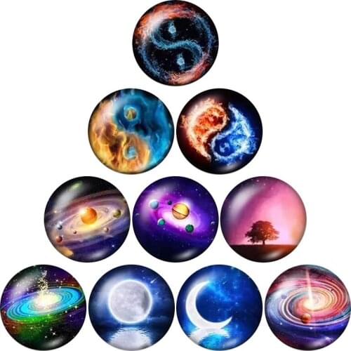 Planet outer space Firs 12pcs mixed 12mm/16mm/18mm/25mm Round photo glass cabochon demo flat back Making findings ZB0441