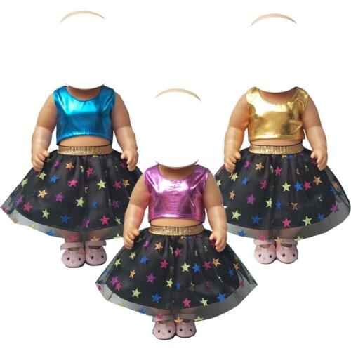 For doll dress for 18 inch girl doll dress baby girl doll toys dress children new year gift