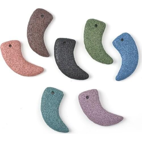 5pcs / bag natural volcanic rock multi-colored loose tooth pendant pendant handmade DIY necklace bracelet jewelry accessory