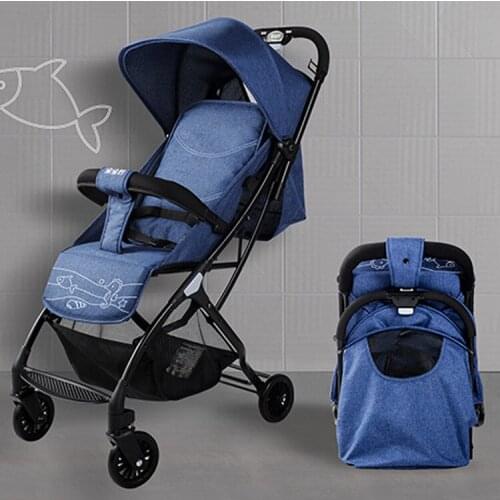 Sitting and Lying Baby Pocket Car Children Portable Baby Push and Fold Baby Stroller Aluminum Trolley Salon Tray
