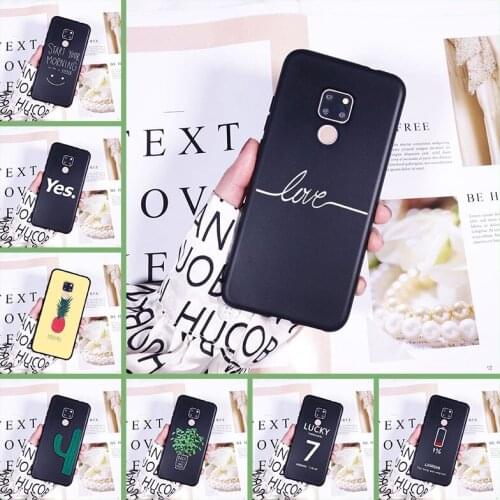 Silicone Phone Case For Huawei Mate 7 8 9 10 20 Lite Flower Cactus Pineapple Black Love Back Cover For Huawei Mate 9 10 20 Pro