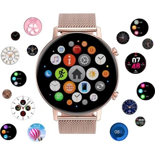 Fashion Smart Watch Full Circle Touch Screen Heart rate Multiple Sport Modes Women Men Sport Smartwatch BT Music For IOS Android