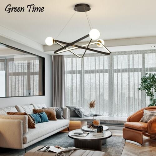 Modern Led Pendant Light For Living room Dining room Bedroom Creative Hanging Pendant Lamp Indoor Lighting Black&Gold Fixtures