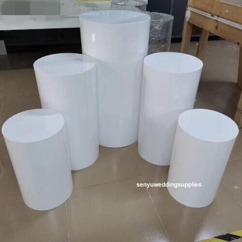 Wedding decoration cake stand set pillar white color cake plinths stands for birthday party event senyu2137