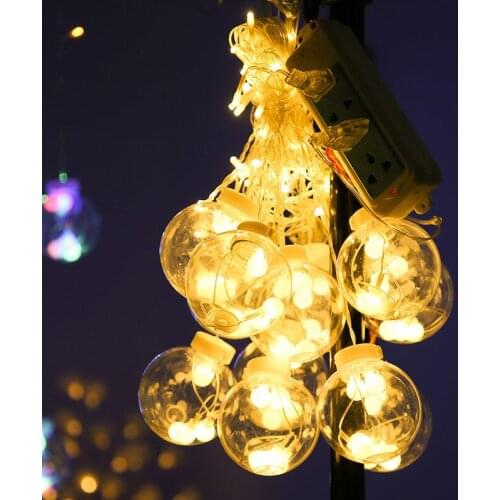 Led Wish Ball Curtain Lamp Christmas Day Room Light Globe Garland Indoor Living 1 -19 Head DC Cn(Origin) Faaodoen 6 - 10m