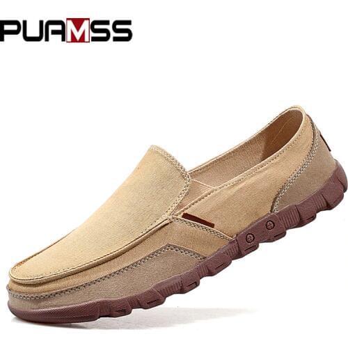 Summer Men Canvas Shoes Mens Fashion Solid Comfortable Casual Shoes Men Lace-up Light Summer Loafers Shoes Plus Size 38-48