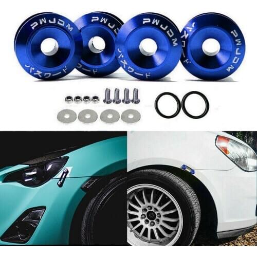 Universal Blue Red Yellow Black Chrome Quick Release Fasteners For Front Rear Bumpers Surrounds Reinforcement Ring JDM