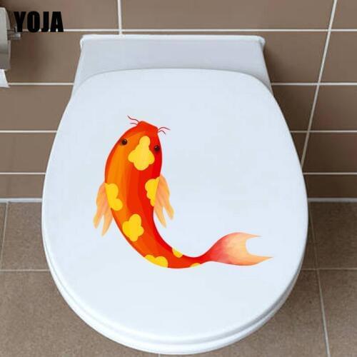 YOJA 13.3*22.1CM Free Fish Home Toilet Decal Wall Decor Sticker Modern Cartoon T3-0828