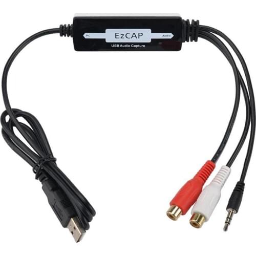 USB Audio Capture Card Grabber for Vinyl Cassette Tapes to Digital MP3 Converter, Support Mac & Windows 10/8.1/8 / 7 / Vista/XP
