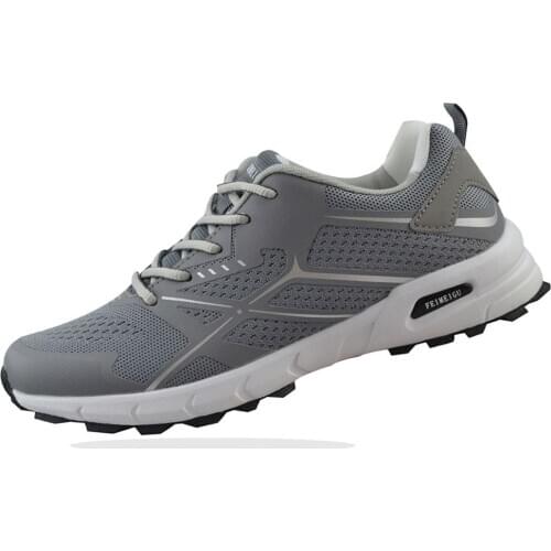 FEIMEIGU Women Elastic Sneakers Non Slip Trainer Running Jogging Walking Hiking Outdoor Athletic Workout Durable Shoe Gray Style