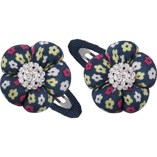 1 Pair Big Diamond Floral Hairpin Flower With Hair Clips Children BB Clips Girls Hairpins