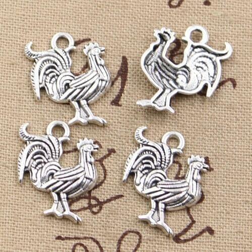 12pcs Charms Cock Rooster 22x18mm Antique Tibetan Bronze Pendant Findings Accessories DIY Vintage Choker Handmade Jewelry