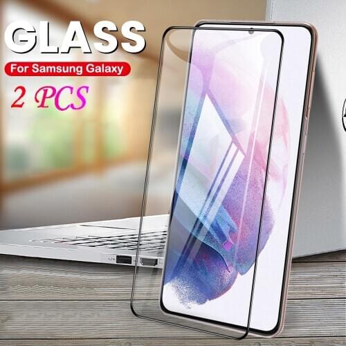 2PCS Full Cover Protective glass For Samsung S21 Ultra Plus Tempered Glass For Samsung S21 Plus S21 Ultra Screen Protector Film