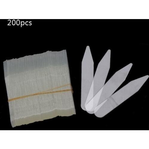200Pcs Plastic Collar Stays Stiffeners Stay Bones Shirt Mens Clear Collar Stays
