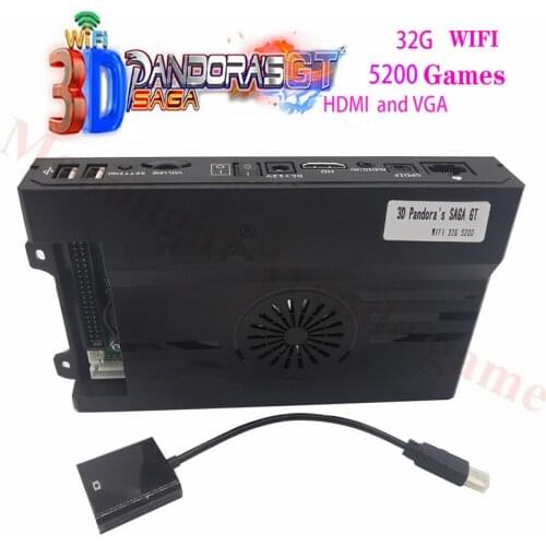 3D Pandora Saga GT 5200 In 1 family version arcade Game Board Wifi Download More Arcade With 20PIN To Jamma Converter