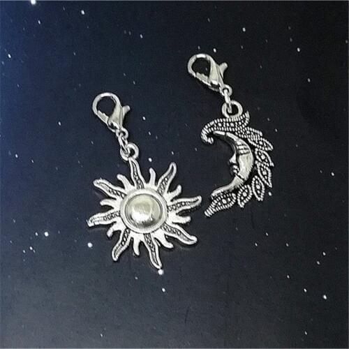 4 Pcs Moon and Sun Clip on Charm for DIY Jewelry Moon charms and Sun Charms