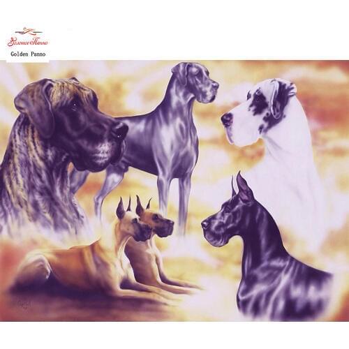 Golden panno 5D DIY diamond painting animal full square diamond embroidery dog cross stitch decoration home