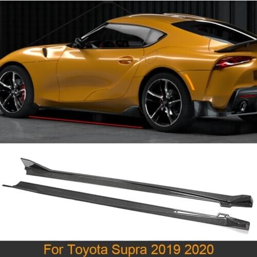Carbon Fiber Side Skirts Body Kits for Toyota Supra MZ 2019 2020 Car Door Side Bumper Extenstion Lip Apron Protector Body Kit