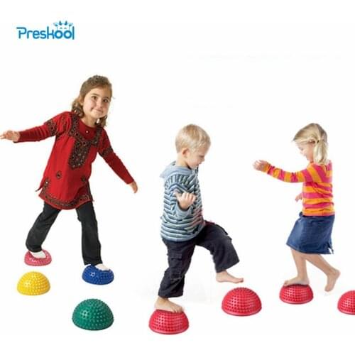 Preskool Children Toy Outdoor Sport Tactile Massage Ball Inflatable Yoga Balancing Hemisphere Point Fitball Brinquedos Juguets