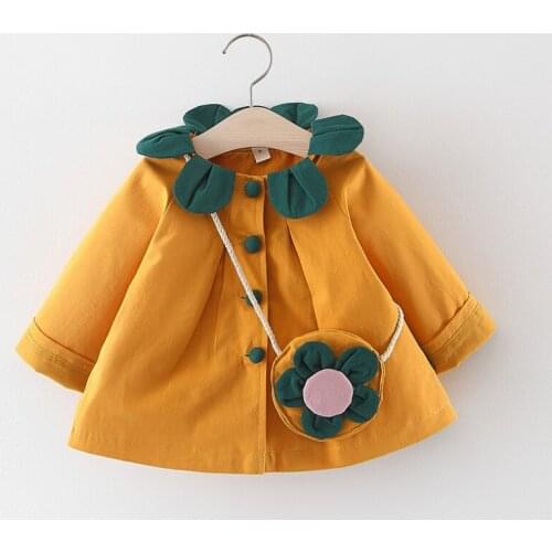 Childrens Clothing Girls Jacket Spring And Autumn Baby Childrens Petal Collar Outerwear Cute Baby Girl Spring Clothing