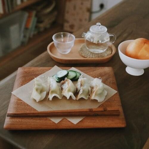 Japan Style Whole Wood Cutting Boards Eco Natural Wooden Square Drink Cup Coasters Kitchen Chopping Block Bread/Cake Plate