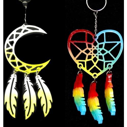 Dream Catcher Mold Epoxy Resin Casting Mold Keychain Pendants Silicone Mold Feather Shape Earrings Mold DIY Gift for Friend