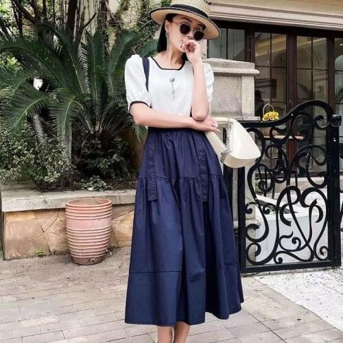 And 2021 spring summer new drawstring waist dress suit womens fashion leisure sweet Chiffon Shirt Short Sleeve two piece set
