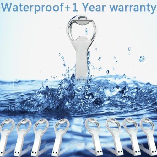 Waterproof Metal Opener Pendrive Mini Usb 2TB 1TB Flash Drive 2.0 Usb Stick Memory Card Pendriver 8GB 16GB 32GB 64GB 128GB Gift