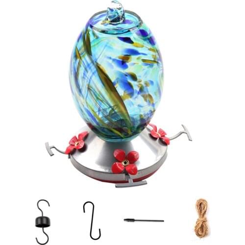 Hummingbird Feeders for Outdoors Stained Glass Leakproof Birds Feeder Hummingbird Feeder